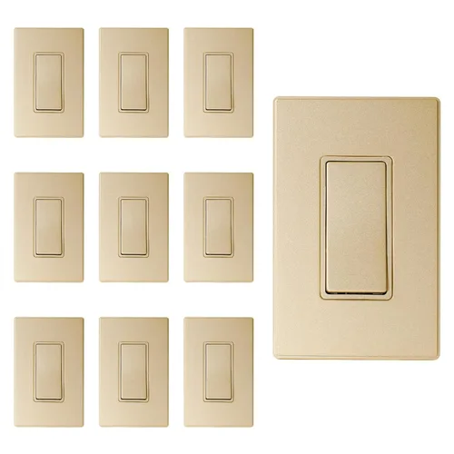 Vista 23 de Elegrp Interruptor de luz, 3 vías, 15 amperios, 120-277 voltios, reemplazo de pared de paleta basculante, corriente alterna, autopuesta a tierra