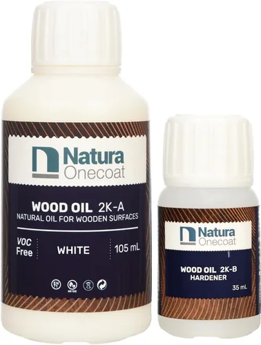 Vista 44 de Aceite Mancha para Madera - 769 pies² - 1.3 L, Blanco – Acabado de Madera para Muebles de Interior y Pisos - Aceite de Madera de Linaza - Secado
