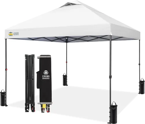 Vista 40 de CROWN SHADES Tienda de campaña desplegable de 10x10, toldo para exteriores Rojo