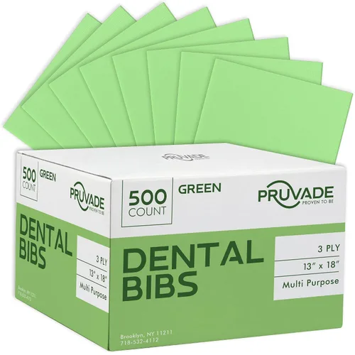 Vista 14 de Baberos dentales – Paquete de 500 baberos desechables para adultos de 3 capas para dentista, comer, tatuar – Hojas médicas impermeables de 13 x 18