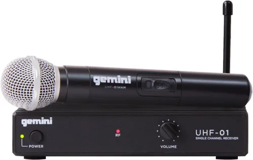 Vista 10 de Sistema de micrófono de mano UHF de doble canal Gemini (UHF-02M-S12) Dual-channel UHF handheld mics, 517-521 MHz - 150 ft range - dual volume