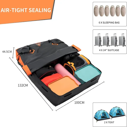 Vista 4 de Portaequipajes de Techo para Automóvil - 24 Pies Cúbicos Impermeable Resistente 720D Equipaje de Techo para Automóvil para Todos los Vehículos