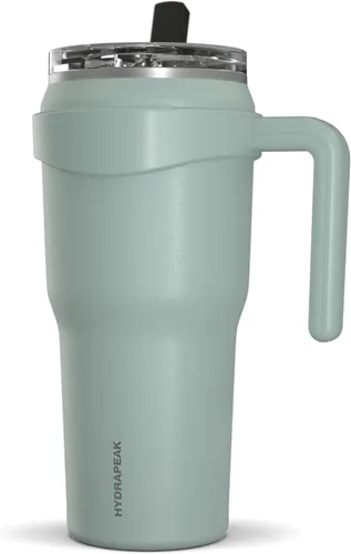 Vista 16 de Hydrapeak Roadster - Botella de agua de acero inoxidable de 40 onzas con aislamiento al vacío de doble pared con asa y tapa con popote 2 en 1