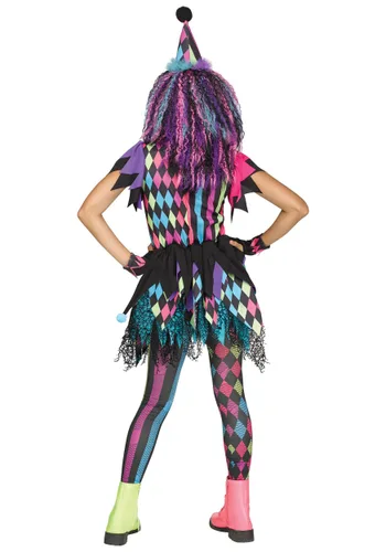 Vista 2 de Disfraz de payaso de Twisted Circus para niñas Multicolor