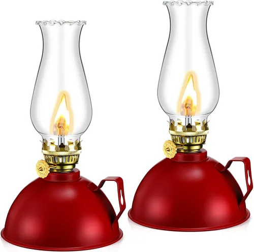 Vista 11 de Retisee Lámpara de aceite para interiores, rústica, de queroseno, farol de metal de cristal para interiores, vintage, de vidrio transparente