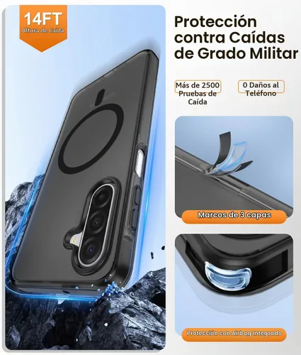 Vista 5 de Gritup for Samsung Galaxy A17 Phone Case, Fit for Magsafe, Black Negro