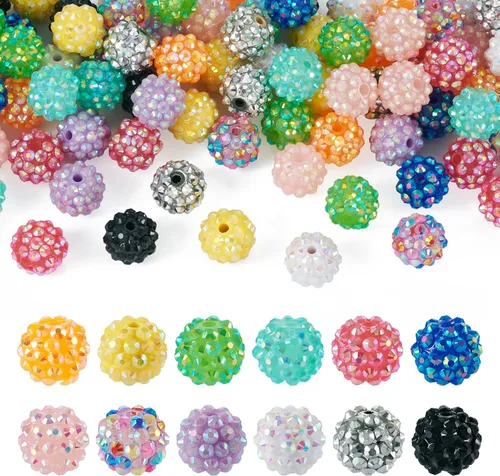 Vista 9 de 30 cuentas redondas de diamantes de imitación de 0.78 pulgadas (0.787 in) con temática deportiva, baloncesto, fútbol, béisbol, chicle grueso, Pelota