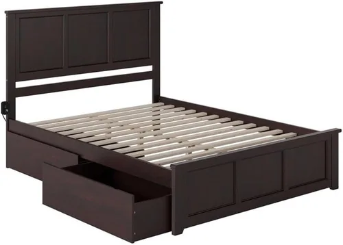 Vista 5 de Cama con plataforma de almacenamiento Queen en Espresso