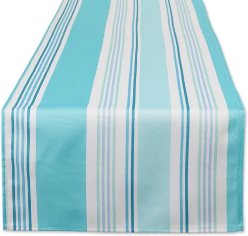 Vista 15 de DII - Colección de mesa de verano con rayas para exterior, uso múltiple, lavable a máquina, juego de manteles reversibles, 13x19, casa de playa