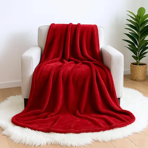 Vista 2 de Manta de forro polar para sofá, cama individual, silla, niños, adultos, mascotas, 50 x 60 pulgadas, suave y acogedora manta reversible
