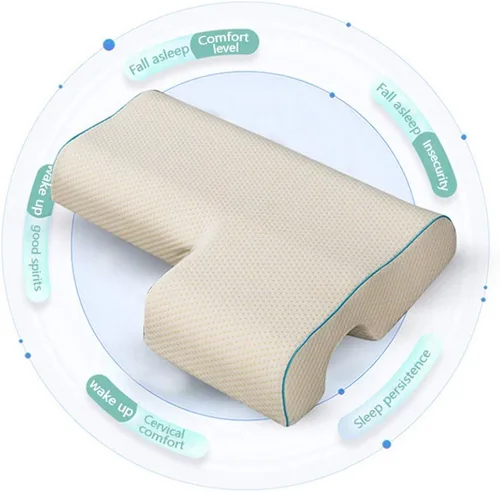 Vista 6 de Trendy Moon - Almohada arqueada de espuma viscoelástica para parejas, almohada arqueada con espuma viscoelástica de rebote lento para descansar