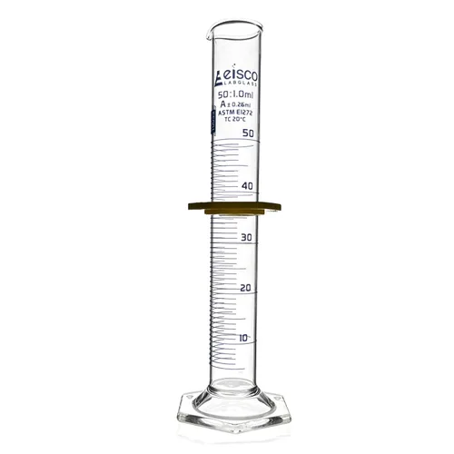 Vista 6 de Eisco Laboratorios - Cilindro graduado, 0.3 fl oz - ASTM, Clase A - Tolerancia ±0.0.3 fl oz - Collar protector, base hexagonal - Graduaciones azules