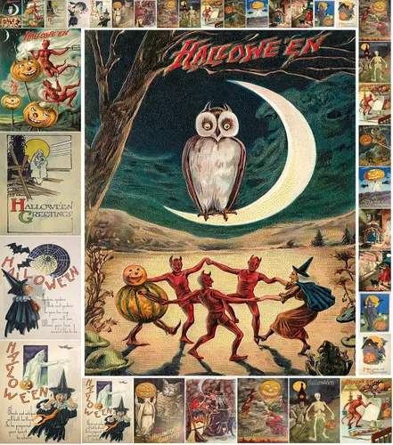 Vista 11 de Decoupage - Paquete de papel (35 hojas de 6 x 8 pulgadas), elegante hechicería de Halloween, brujas elegantes, gatos negros y fantasmas juguetones