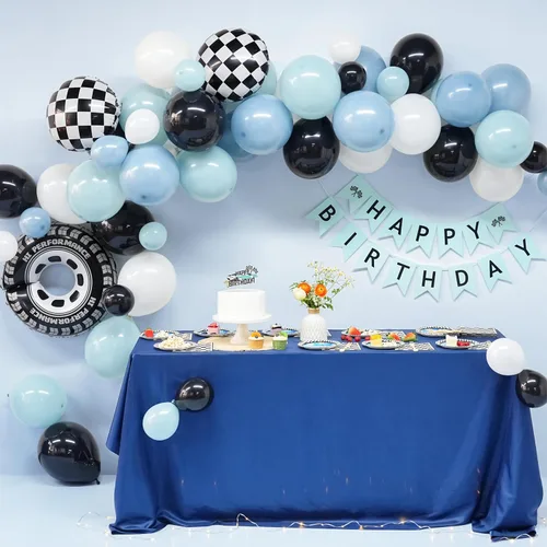 Vista 3 de Decoraciones y suministros listos para fiestas de autos de carreras para todas las ocasiones: cumpleaños, fiestas de adultos y niños y más