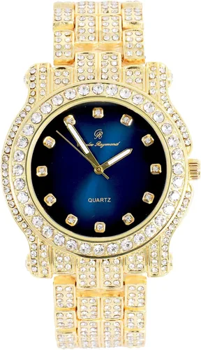 Vista 96 de Charles Raymond Bling-ed Out Ultimate Hip Hop Royalty Reloj para hombre con número romano de fácil lectura o indicadores de tiempo de diamantes