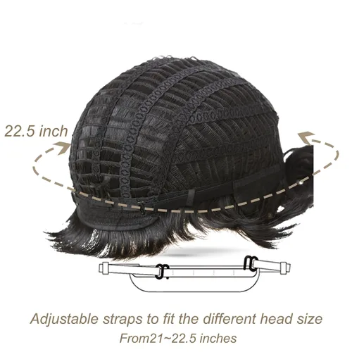 Vista 7 de Pelucas cortas Pixie para mujeres negras, corte Pixie negro natural, pelucas cortas y rizadas afroamericanas, pelo sintético con flequillo