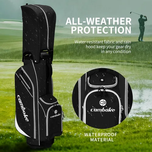 Vista 8 de Bolsa ligera para carrito de golf con divisores de longitud completa de 14 vías, bolsa enfriadora, bolsa de golf para hombres y mujeres con correa