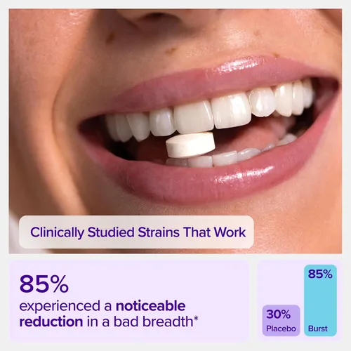 Vista 3 de Burst Probióticos dentales (45 unidades) Probióticos orales para dientes y encías Sistema inmunológico y apoyo sinusal Promueve la salud
