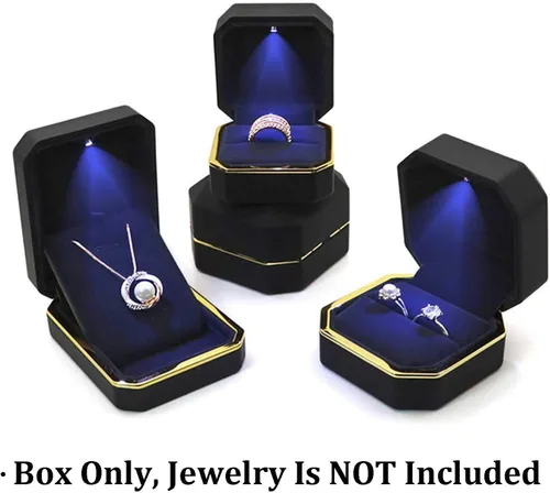 Vista 5 de AVESON - Estuche de joyas de lujo con luz LED