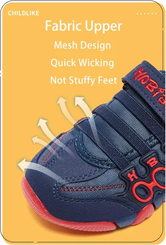 Vista 5 de Addshiny Boys Girls Lightweight Breathable Tennis Walking Sneakers Velcro Sport Athletic Trail Running Shoe for ToddlerLittleBig Kid