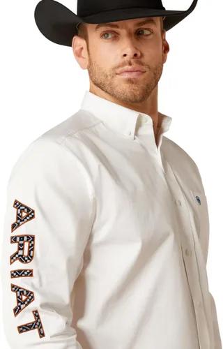 Vista 39 de Ariat Camisa de sarga con logotipo del equipo para hombre