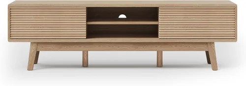 Vista 7 de TOLEAD Consola de TV de 59 pulgadas, consola multimedia moderna de mediados de siglo para TV de 55/60/65 pulgadas, soporte de TV de perfil bajo