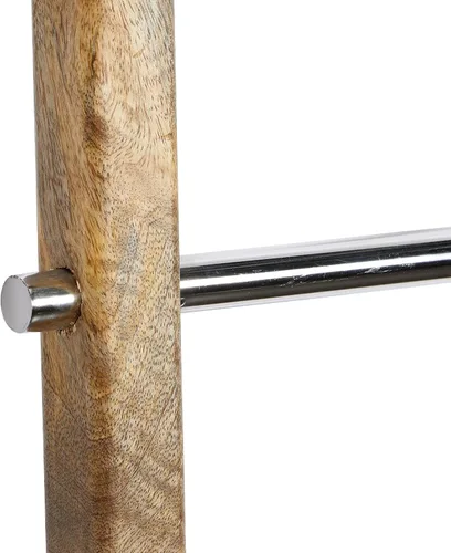 Vista 6 de Deco 79 Escalera rectangular de madera contemporánea, 19 x 2 x 59 pulgadas, marrón