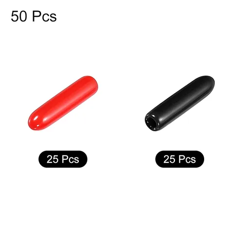 Vista 3 de MECCANIXITY 50 unids tapas de goma Surtido de 0.079 in PVC vinilo tornillo rosca protector para tornillo tornillo negro rojo