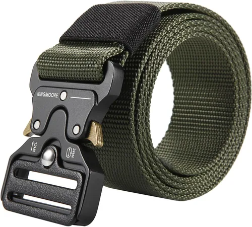 Vista 7 de KingMoore Cinturón táctico para hombre, correa resistente, ajustable, estilo militar, cinturones de nailon