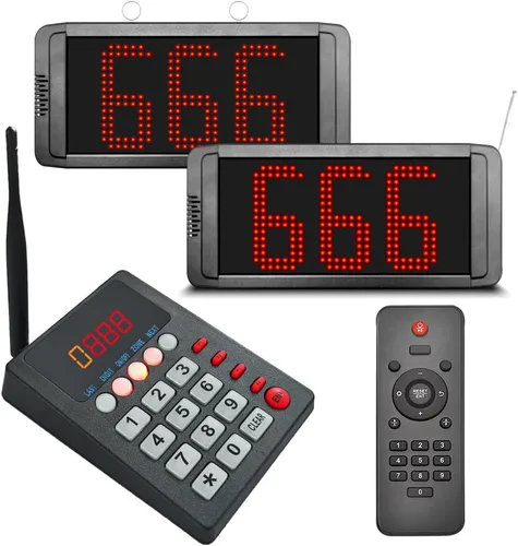 Vista 8 de Sistema inalámbrico de llamadas en cola, sistema numérico de 3 Dight Now Serving Number System con aviso de voz para restaurante, hospital, banco