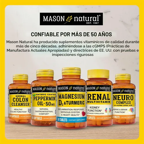 Vista 7 de MASON NATURAL Suplemento de belleza prémium para cabello, piel y uñas, con biotina y vitaminas A, C, E y complejo B, 60 cápsulas