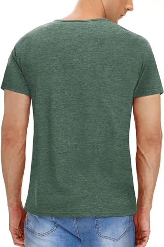 Vista 5 de NUOKESASI Camiseta básica Henley de manga larga para hombre