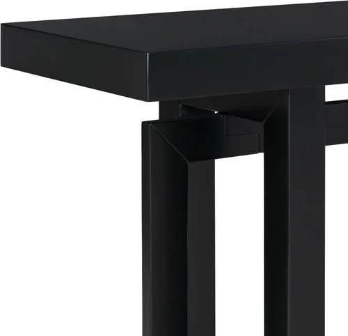 Vista 4 de Console Table for Entryway, 59" Wood Sofa Table with Solid Wood Legs, Modern Entryway Table with Geometric Design for Living Room, Hallway (Black)