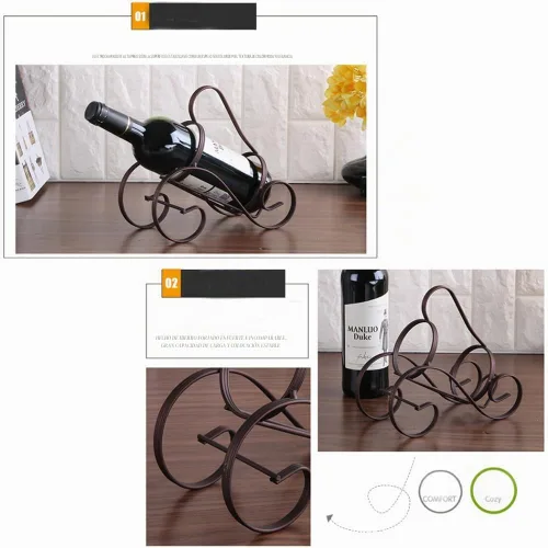 Vista 6 de Retro S-forma de vino rojo titular de la botella de metal que amueblan