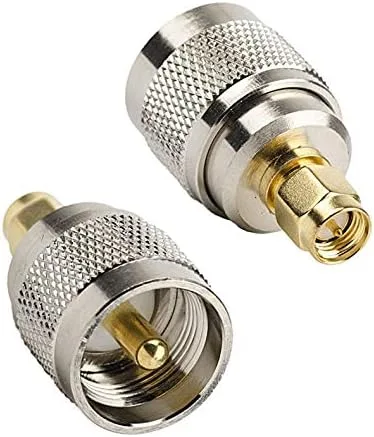 Vista 3 de Paquete de 2 adaptadores de conector macho SMA a UHF PL-259 macho para radio CB aficionada
