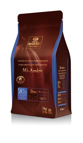 Vista 3 de Cacao Barry 58% Mi-Amere Dark Couverture Pistolas 11 lbs Bolsa
