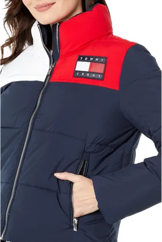 Vista 3 de Tommy Hilfiger Chaqueta Sherpa con capucha de media cremallera para mujer