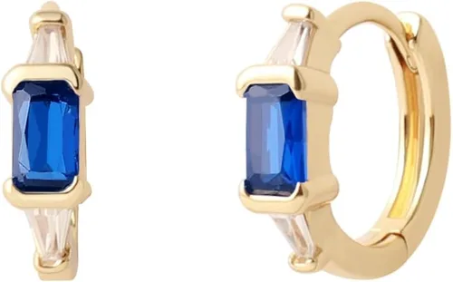 Vista 2 de Juego de aretes de aro chapados en oro real de 14 quilates, hipoalergénicos, gruesos y gruesos, joyería gruesa para múltiples piercings, regalo