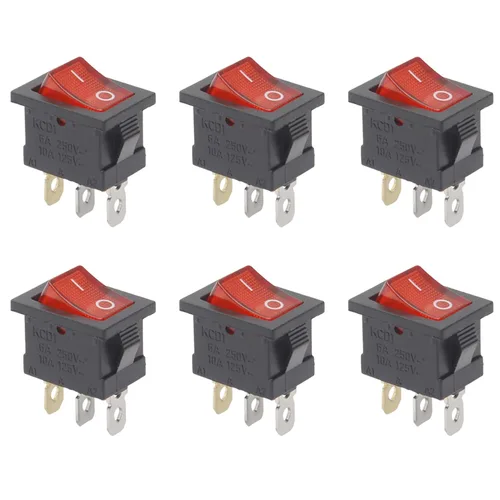 Vista 12 de 5 piezas de interruptor basculante para barco con cierre rápido ENCENDIDO/APAGADO, 2 pines, 12V, 250V/15A, 125V/20A, interruptor basculante