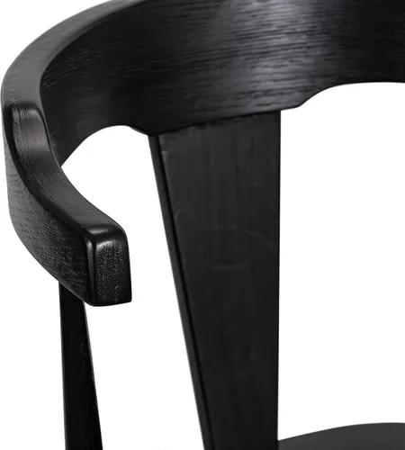 Vista 8 de Poly & BARK Enzo Taburete de mostrador – Moderno taburete de bar tapizado con respaldo curvo, asiento acolchado, tapicería premium, patas de madera