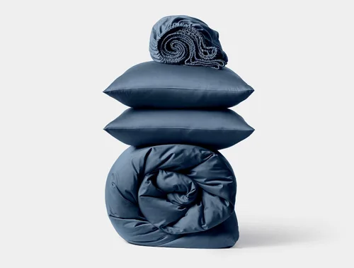 Vista 21 de Juego de funda de edredón, sábana bajera y fundas de almohada, juego de ropa de cama de 4 piezas, hecho de 100% algodón Giza egipcio de ensueño