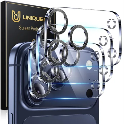 Vista 43 de UniqueMe para Paquete de 3 Protectores de Lente de Cámara para iPhone 15 Pro/iPhone 15 Pro Max, [Protección contra Caídas] [Compatible con Fundas]