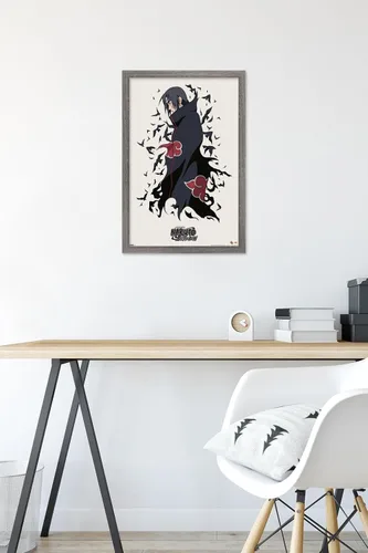Vista 6 de Trends International Naruto Shippuden - Póster de pared de Itachi, 14.725 x 22.375 pulgadas, versión enmarcada de madera de granero