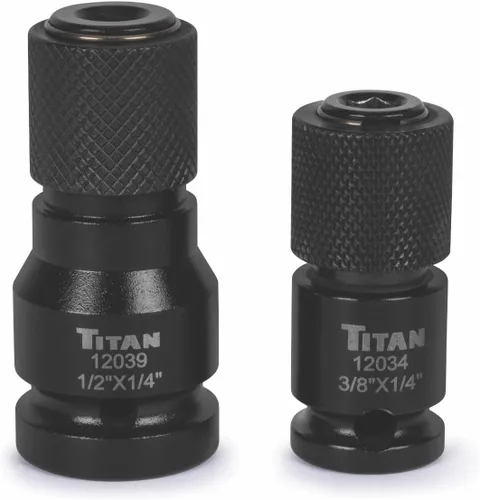 Vista 7 de Titan 12039 Adaptador de cambio rápido de 1/2" de accionamiento a 1/4" hexagonal