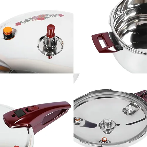 Vista 6 de Olla a presión, 80KPA de acero inoxidable multifuncional con mango ergonómico, olla a presión para uso doméstico (6 l)