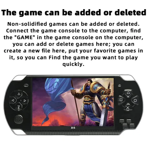 Vista 5 de JXD Handheld Game Console 4.3 inch 8GB Built in 2000 Games for Multiple Simulators X6 Retro Video Game Console Mp3/4/Ebook TV Out Mini Hand Portable