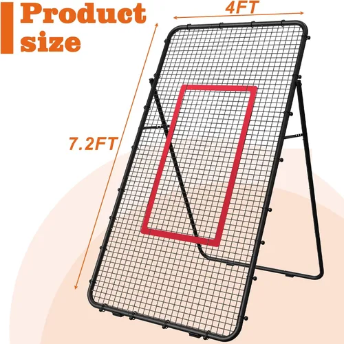 Vista 6 de Nandae Adjustable Volleyball Rebounder Net 7x4 FT, Steel Frame & High-Tension PE Netting, Durable & Portable Volleyball Training Equipment Practice