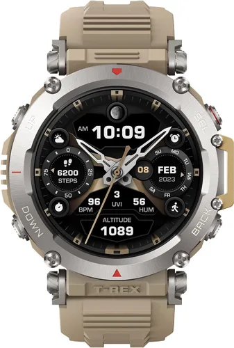 Vista 12 de Amazfit T-Rex - Reloj ultra inteligente de 1.77 pulgadas para hombre, batería de 20 días, apnea de 98.4 ft, GPS de doble banda, resistente al barro