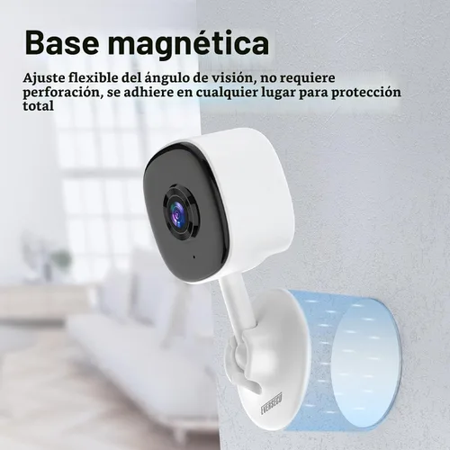 Vista 4 de EVERSECU Cámara de seguridad magnética 2K para el hogar, visión nocturna, cámara compacta para mascotas con aplicación de teléfono, detección