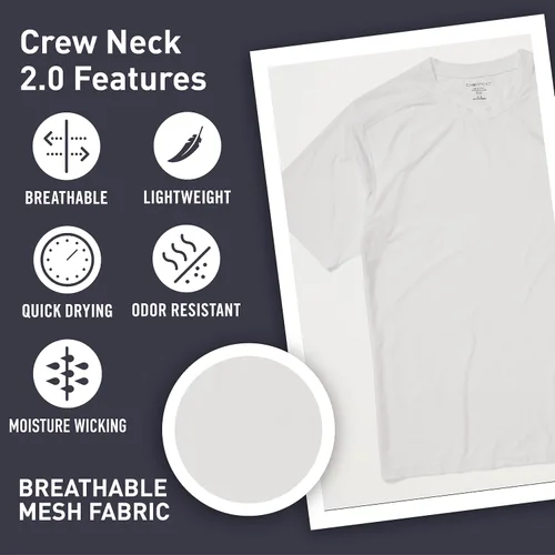 Vista 3 de ExOfficio Men's Give-N-Go 2.0 Crew Neck - ExOfficio Travel Undershirt for Men, Breathable and Durable, Easy Clean